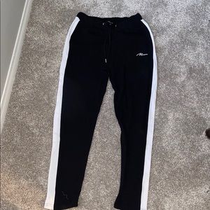 Boohoo Man Exclusive Black/White Stripe Joggers